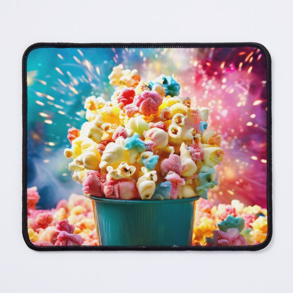 Item preview, A colorful popcorn spectacle in front of sparkling fireworks. designed and sold by Mianku | Für das Leben.