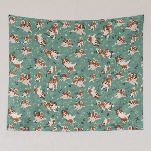 Item preview, West Siberian Laika seamless pattern designed and sold by GoodBoyArt-.