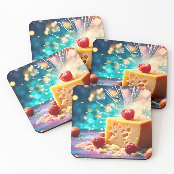 Item preview, Cheese cubes and raspberries with fireworks designed and sold by Mianku | Für das Leben.