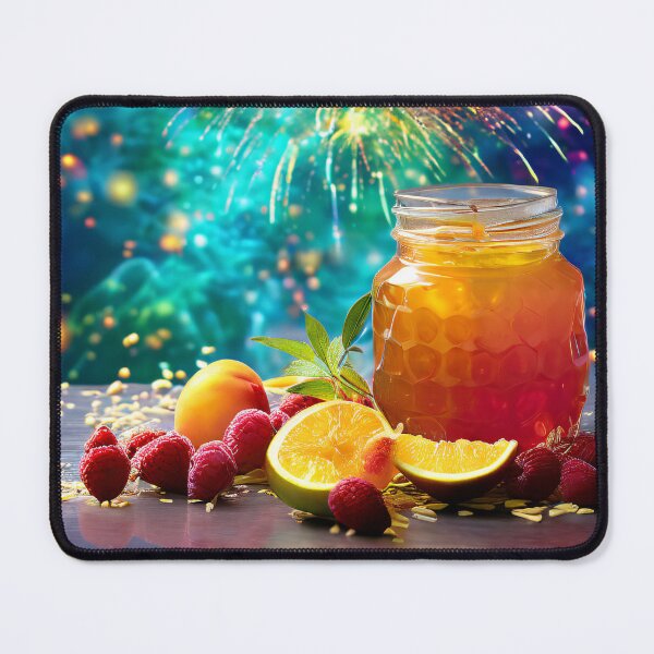 Item preview, Honey jar, fruit and fireworks display designed and sold by Mianku | Für das Leben.