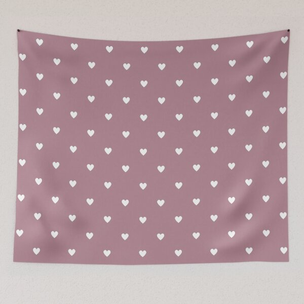 Item preview, White heart pattern on a purple - rosewood background designed and sold by snoWorkshop.