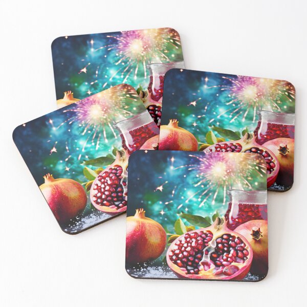 Item preview, Pomegranate still life with fireworks background designed and sold by Mianku | Für das Leben.