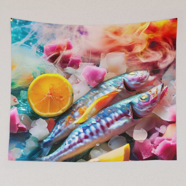 Item preview, Fish arrangement with citrus fruits and ice cream designed and sold by Mianku | Für das Leben.