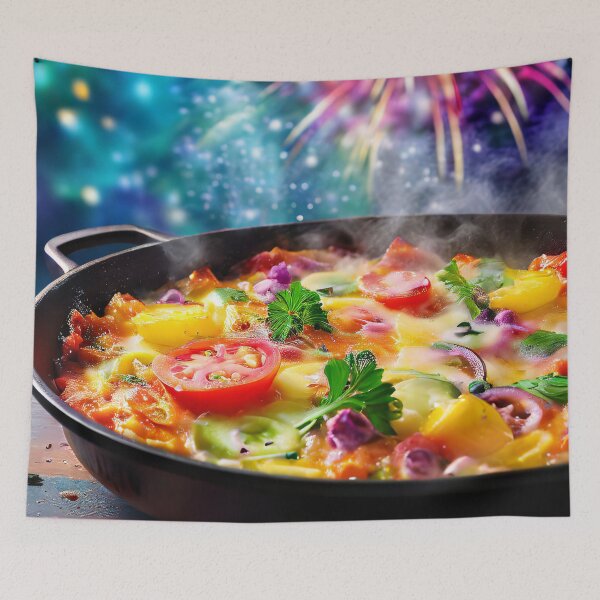 Item preview, Colorful vegetable stir-fry before the fireworks designed and sold by Mianku | Für das Leben.