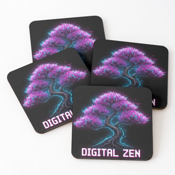 Item preview, Digital Zen – Cyberpunk Bonsai Neon Tree designed and sold by JanRizz.