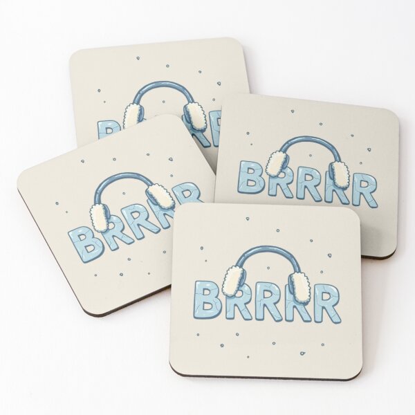 Item preview, BRRRR Frozen Winter Typography with Cute Earmuffs designed and sold by RokaWorld.