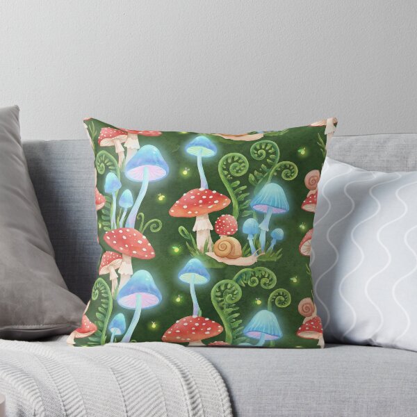 Item preview, Glowing Magic Mushrooms - Psychedelic Forest Floor Pattern designed and sold by SavinMercantile.