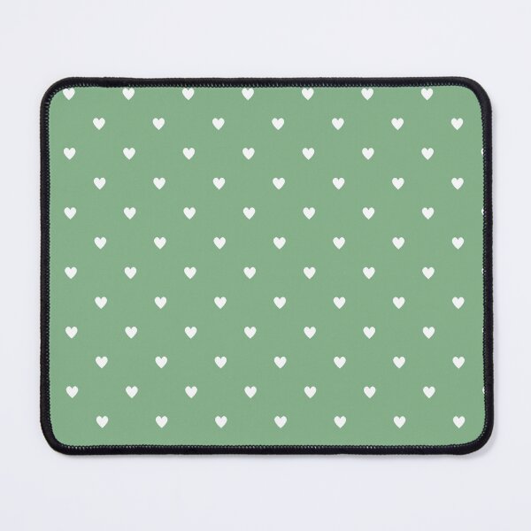 Item preview, White heart pattern on a green background designed and sold by snoWorkshop.