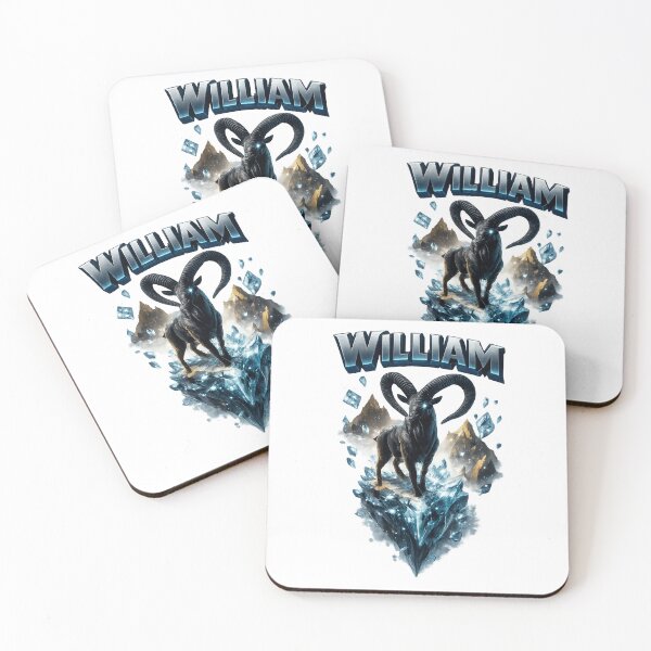 Item preview, William Capricorn – Zodiac Mountain Power Fantasy Name Art designed and sold by AlexLineArt.