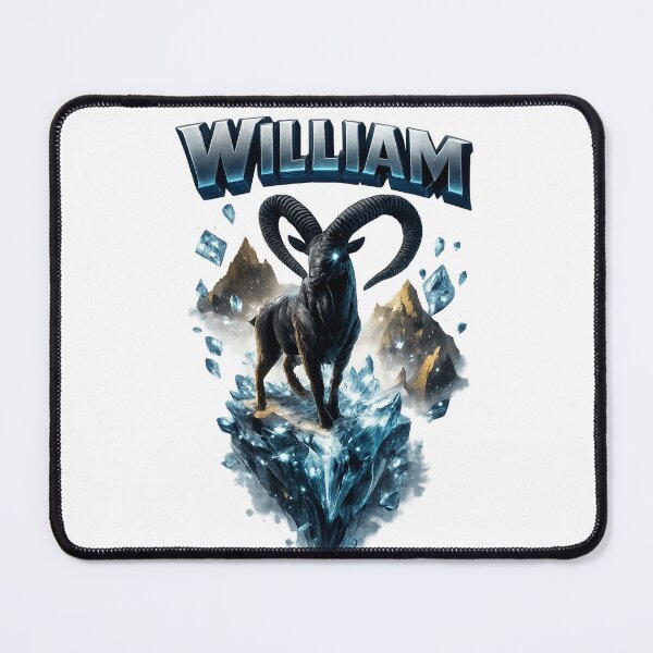 Item preview, William Capricorn – Zodiac Mountain Power Fantasy Name Art designed and sold by AlexLineArt.