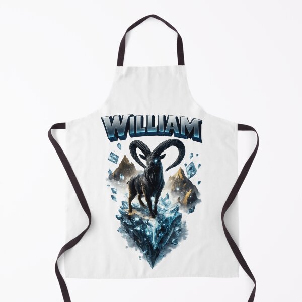 Item preview, William Capricorn – Zodiac Mountain Power Fantasy Name Art designed and sold by AlexLineArt.