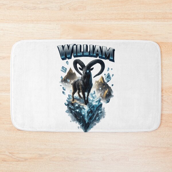 Item preview, William Capricorn – Zodiac Mountain Power Fantasy Name Art designed and sold by AlexLineArt.