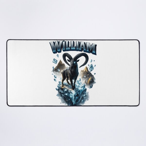 Item preview, William Capricorn – Zodiac Mountain Power Fantasy Name Art designed and sold by AlexLineArt.