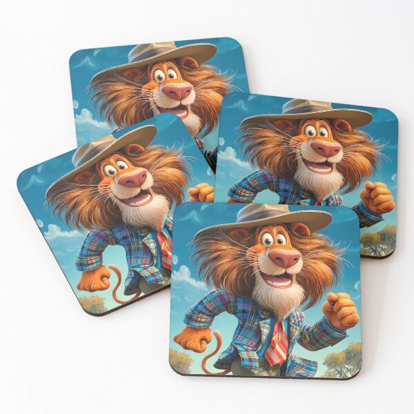 Item preview, Cheerful Cartoon Lion in Colorful Attire Running designed and sold by Artessie.