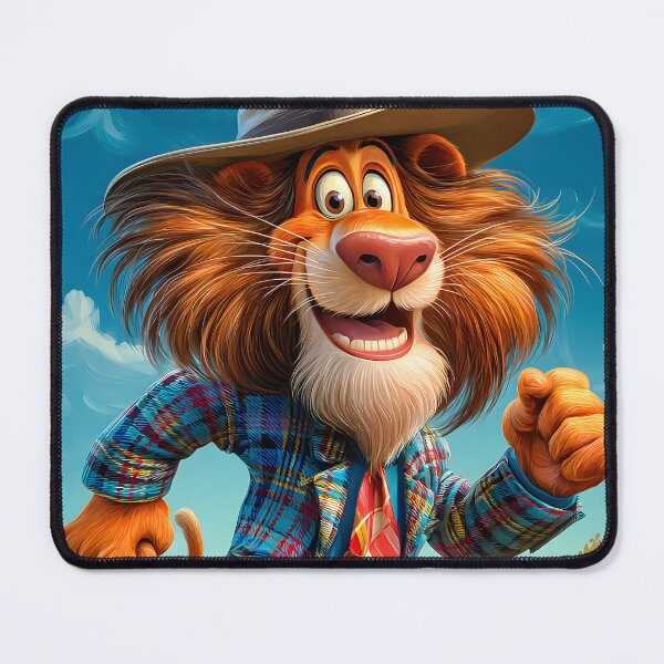 Item preview, Cheerful Cartoon Lion in Colorful Attire Running designed and sold by Artessie.
