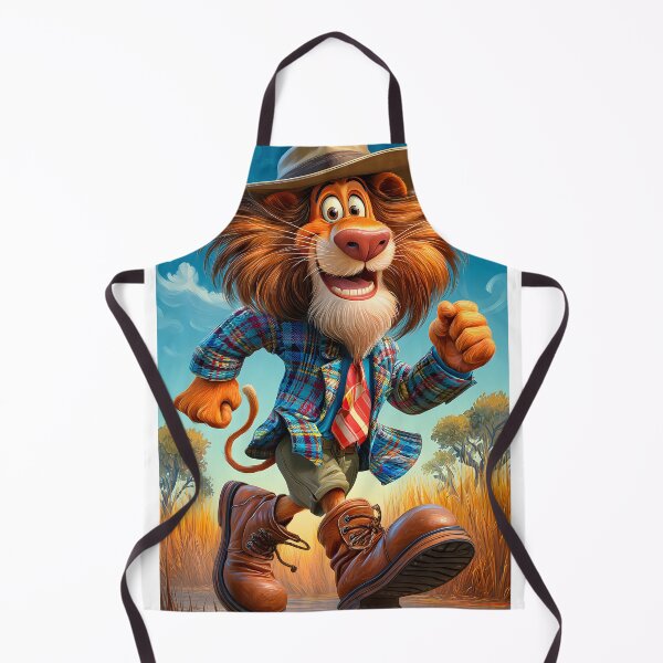 Item preview, Cheerful Cartoon Lion in Colorful Attire Running designed and sold by Artessie.