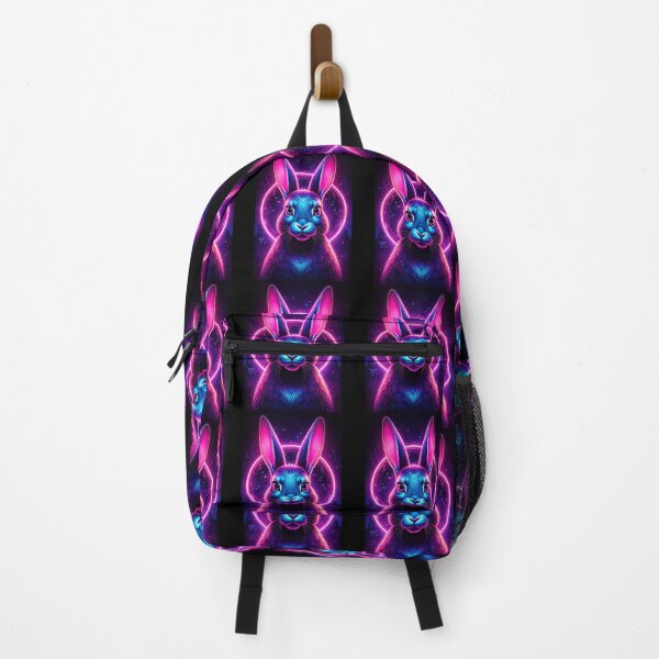 Item preview, Neon Cyberpunk Bunny – Futuristic Rabbit Digital Art designed and sold by Vivalore.