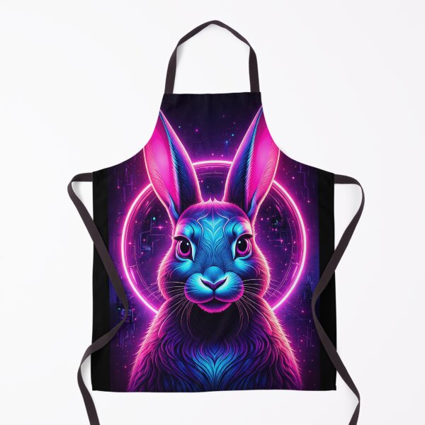 Item preview, Neon Cyberpunk Bunny – Futuristic Rabbit Digital Art designed and sold by Vivalore.