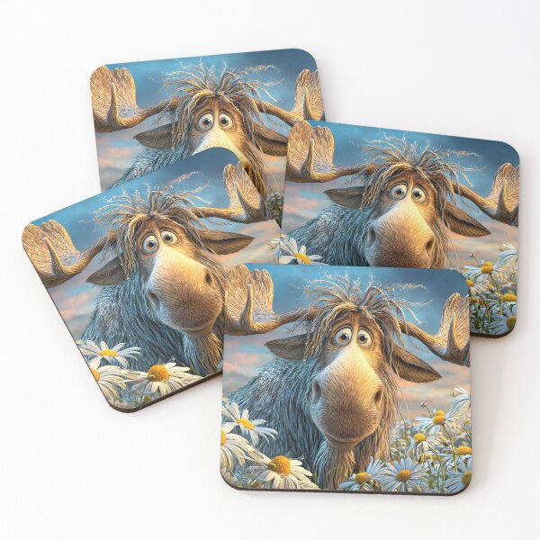 Item preview, Whimsical Moose Surrounded by Cheerful Daisies designed and sold by Artessie.