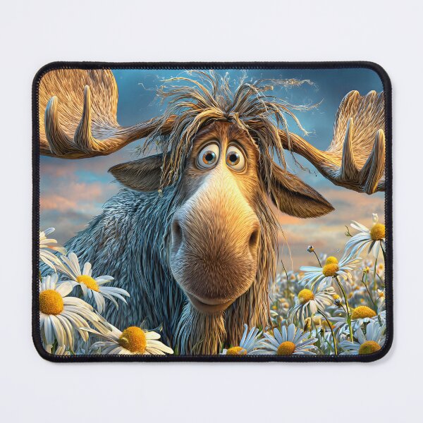 Item preview, Whimsical Moose Surrounded by Cheerful Daisies designed and sold by Artessie.