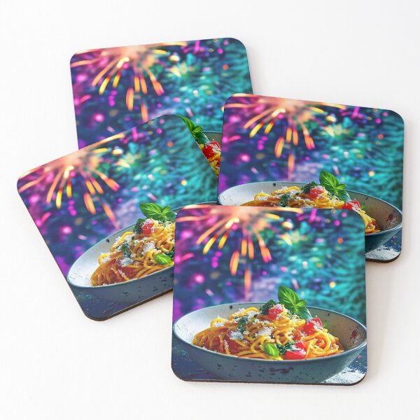 Item preview, Pasta with fireworks in the background designed and sold by Mianku | Für das Leben.