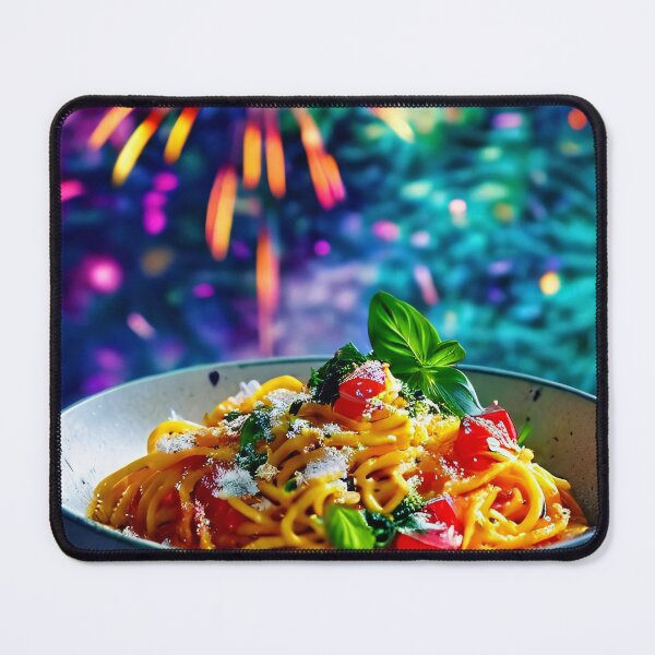 Item preview, Pasta with fireworks in the background designed and sold by Mianku | Für das Leben.