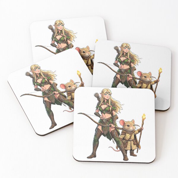 Item preview, Small but Mighty: Elven Ranger & Mousefolk Adventurer designed and sold by SkinnyFlatWhite.
