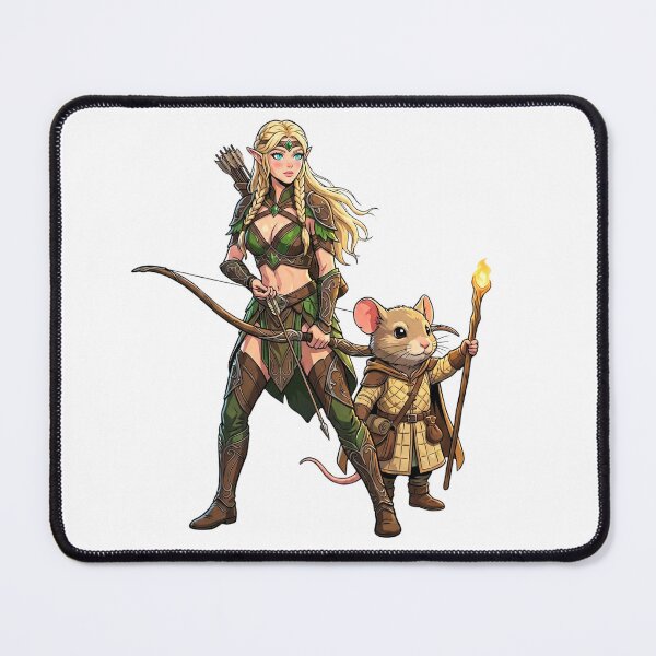 Item preview, Small but Mighty: Elven Ranger & Mousefolk Adventurer designed and sold by SkinnyFlatWhite.