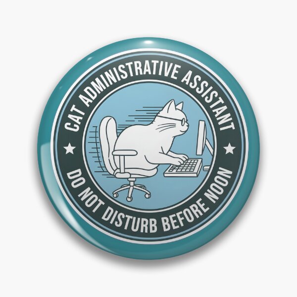 Item preview, "Cat Administrative Assistant" Funny Corporate Humor Office Cat Seal Art designed and sold by InkWeaveShop.