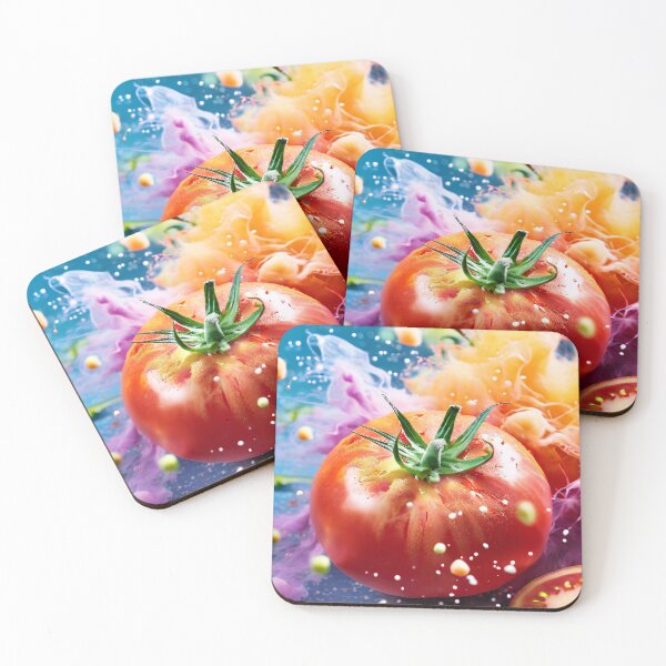Item preview, Tomato in a burst of color on a dark background designed and sold by Mianku | Für das Leben.