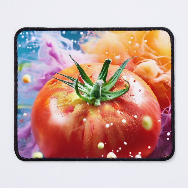 Item preview, Tomato in a burst of color on a dark background designed and sold by Mianku | Für das Leben.