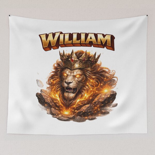 Item preview, William Leo – Zodiac Lion King Fantasy Name Art designed and sold by AlexLineArt.