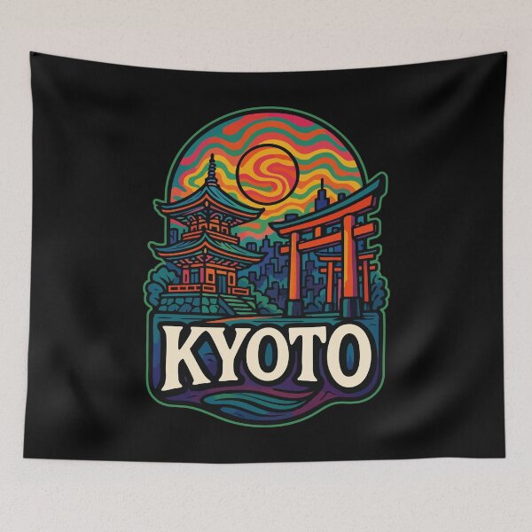 Item preview, Kyoto Japan Trippy Art Travel designed and sold by TomFrontierArt.