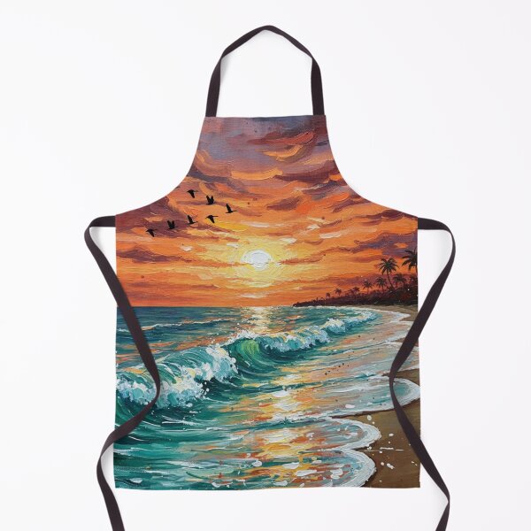 Item preview, Vibrant Tropical Sunset Beach - Impasto Oil Painting Style designed and sold by Fateh-Kro ⭐⭐⭐⭐⭐.