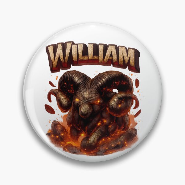 Item preview, William Aries – Zodiac Fire Ram Fantasy Name Art designed and sold by AlexLineArt.