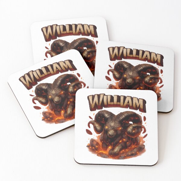 Item preview, William Aries – Zodiac Fire Ram Fantasy Name Art designed and sold by AlexLineArt.