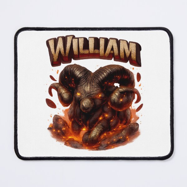 Item preview, William Aries – Zodiac Fire Ram Fantasy Name Art designed and sold by AlexLineArt.
