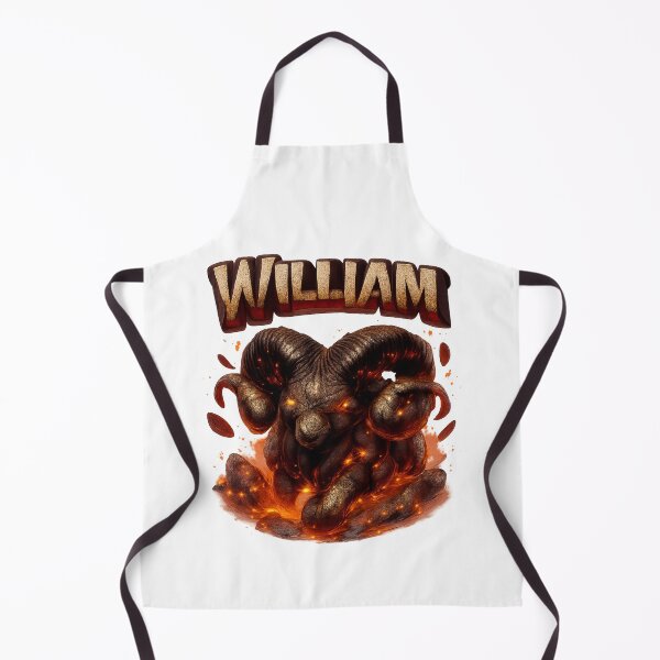 Item preview, William Aries – Zodiac Fire Ram Fantasy Name Art designed and sold by AlexLineArt.