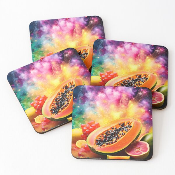 Item preview, Exotic fruits in front of a colorful fireworks display designed and sold by Mianku | Für das Leben.