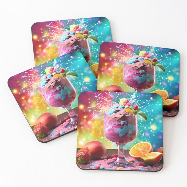 Item preview, Imaginative fruit ice cream with a fireworks background designed and sold by Mianku | Für das Leben.
