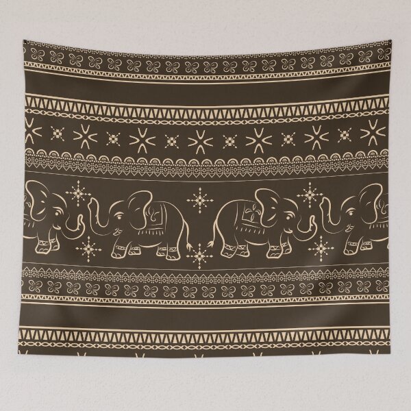 Item preview, Heritage Honor Asian Elephants Hand Drawn Abstract Style designed and sold by Chercheryellow.
