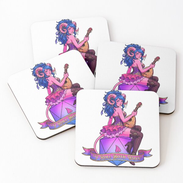 Item preview, I Roll Both Ways: Bisexual Pride Tiefling Bard designed and sold by SkinnyFlatWhite.