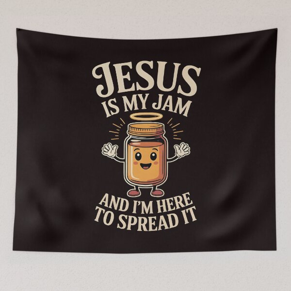 Item preview, Jesus Is My Jam and I`m Here to Spread It – Faith Filled Funny Saying designed and sold by Redgiant87x.