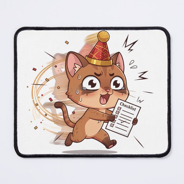 Item preview, Abyssinian Cat Speed Resolution New Year Chibi Funny Fast Cat Sarcastic Holiday designed and sold by GiftsForge.