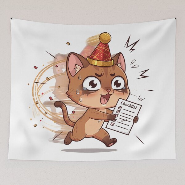 Item preview, Abyssinian Cat Speed Resolution New Year Chibi Funny Fast Cat Sarcastic Holiday designed and sold by GiftsForge.