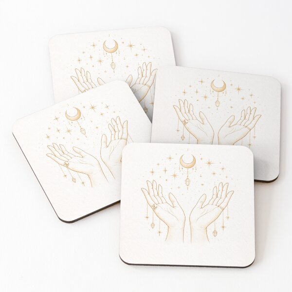 Item preview, Moon Magic Hands – Boho Celestial Crystal Art designed and sold by PunchDrop.
