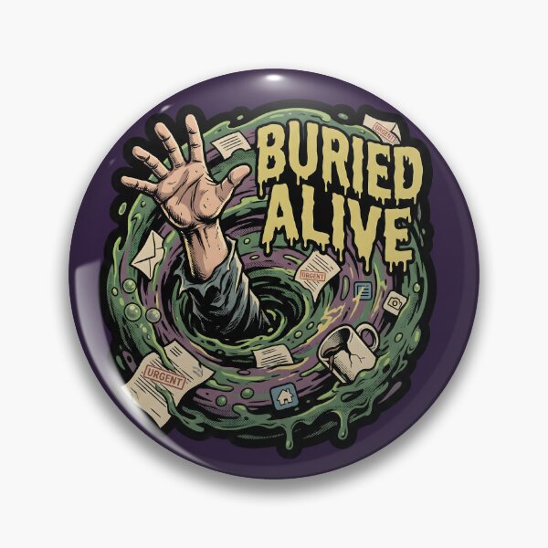 Item preview, Buried Alive | Drowning in Work & Office Burnout Art designed and sold by GhostMode404.