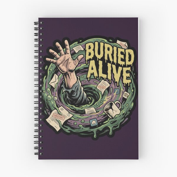 Item preview, Buried Alive | Drowning in Work & Office Burnout Art designed and sold by GhostMode404.