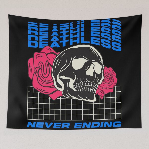Item preview, Deathless Skull Pink Roses Vaporwave Aesthetic designed and sold by BetOova.