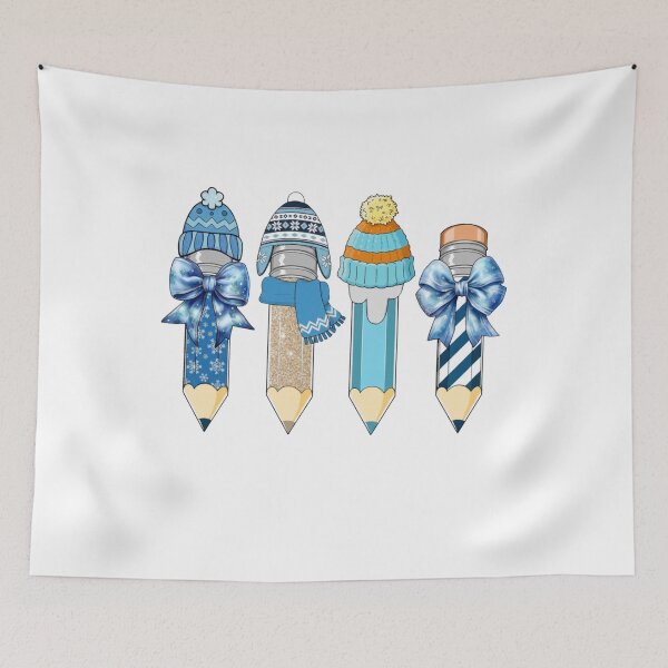 Artikelvorschau, Winterliche Schulstifte, Lehrer im Winter, Schneeflockenmotiv, Winterzeit, Winterdesign entworfen und verkauft von DesignDenDo ⭐⭐⭐⭐⭐.